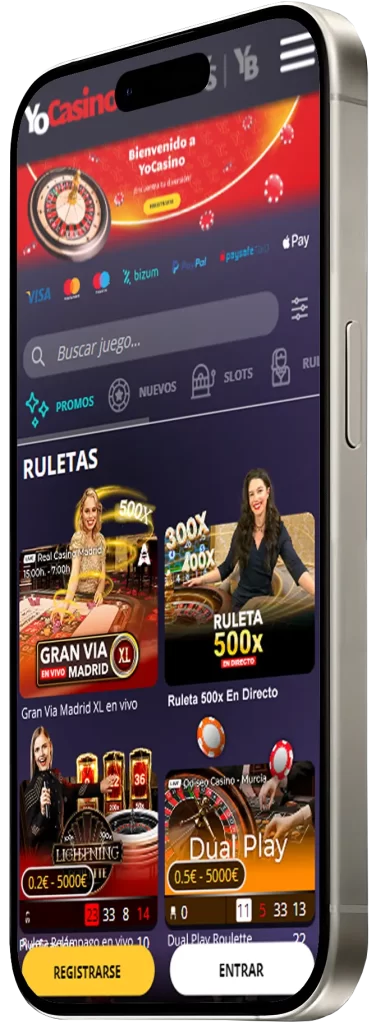 App YoCasino con juegos en vivo